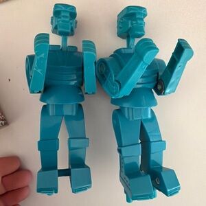 Vintage Mattel Rock Em Sock Em Robot Blue Teal Bomber Robot Replacement Set Of 2
